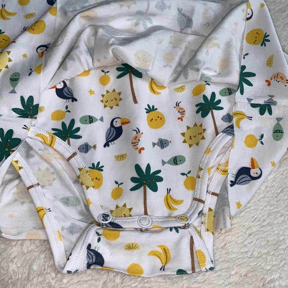 NWT Angel Dear Petite Tropicale Fruit Bodysuit Dress 12-18M Bamboo - Picture 5 of 10